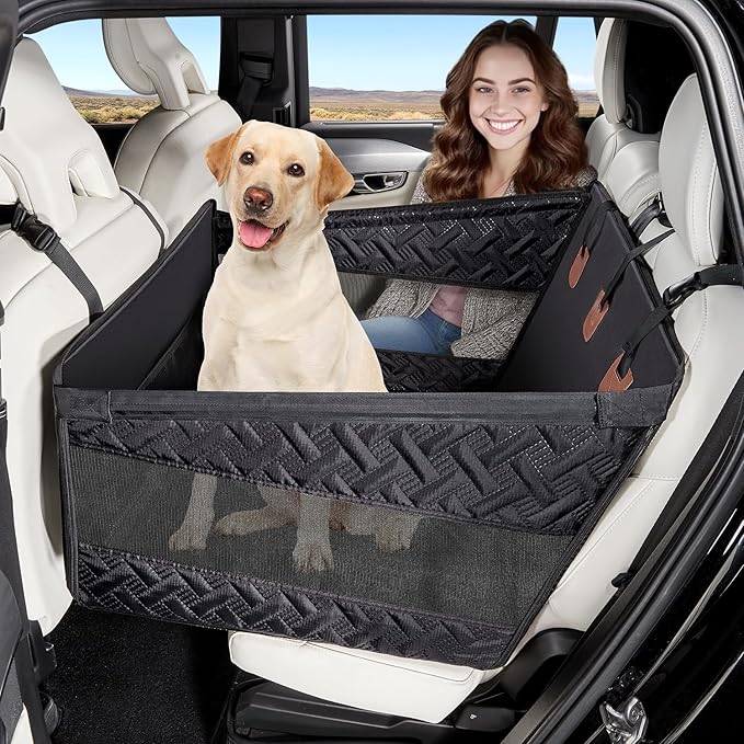 Dog Car Seats for Large Medium Dogs Car Seat Cover,Puppy Pet Carseats(Black, Large Dog)