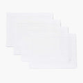 Solino Home Linen Placemats Set of 4 - Classic Hemstitch White Placemats 14 x 19 Inch - 100% Pure Linen Table Mats for Winter, Valentines, Holiday, New Year