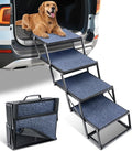 Dog Stairs for Car, 42''x 17'' Extra Wide Dog Stairs for Large Dogs to 250 LBS, Portable Dog Steps with Removable Non-Slip Surface, 4 Steps Foldable Dog Ramp for Car, SUV, High Bed/Couch