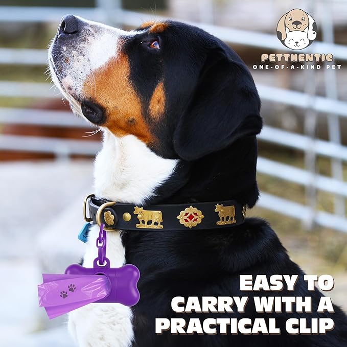 Biodegradable Dog Poop Bags with Dispenser & Holder – Scented, Leak-Proof & Eco-Friendly Cornstarch Waste Bags for Dogs & Cats, Strong & Easy to Use, Includes Poop Bag Clip