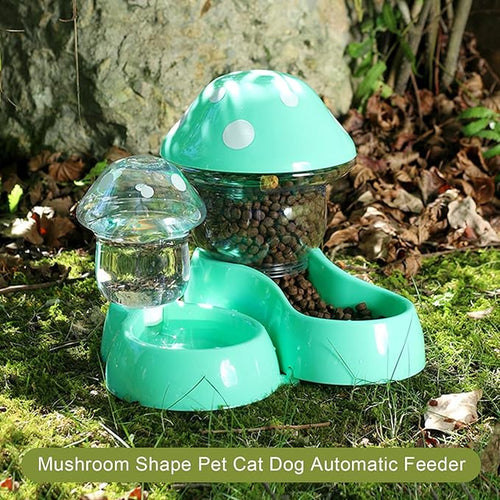 1 Set Cat Water Feeder Auto Replenishment Large Capacity Mushroom Shape Pet Dog Cat Water Food Container Pet Supplies, Mushroom Shape Pet Cat Dog Automatic Feeder, Dog Food Dispenser Blue