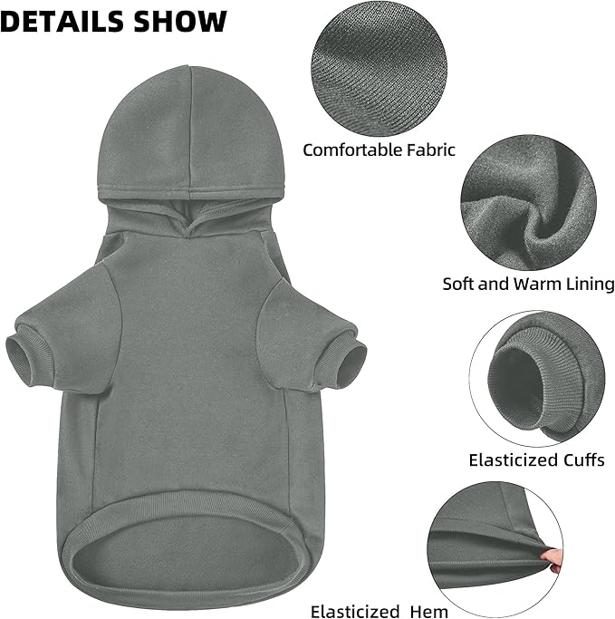 GreenJoy Dog Sweater Dog Hoodie Cold Weather Coat Hooded Sweatshirt for Puppies,Cats, Small Medium Large Dogs (Grey(It's My Birthday), Large)