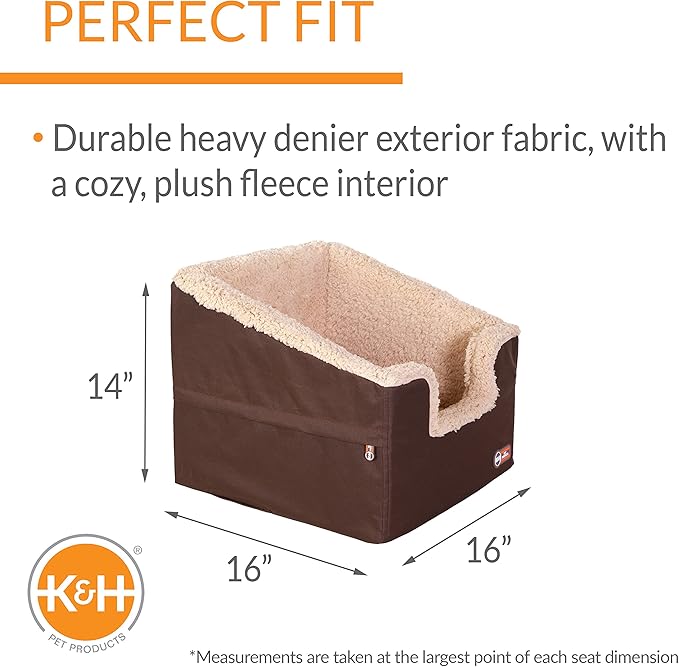 K&H Pet Products Bucket Booster Pet Seat Rectangle Knockdown Chocolate/Tan Small