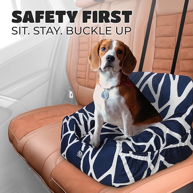 Soft & Comfortable Dog Booster Seat - Small, Medium & Large - Detachable, Washable, Secure Clip-on Safety Leash