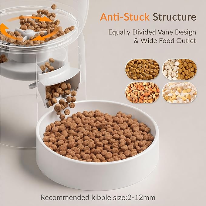 Smart Pet Feeder for Cats and Dogs – 3L Automatic Food Dispenser with App Control, 2.4GHz WiFi Timed & Portion Control 10 Meals/Day Dual Power Supply Airtight Lid – Ideal for Small Pets Indoor