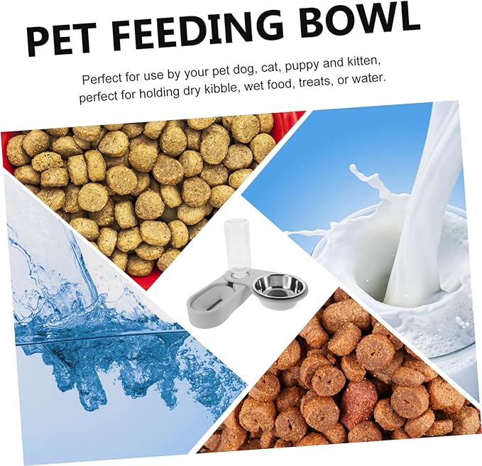 Cat Feeder and Water Dispenser Stainless Steel Raised Bowl Pet Feeder for Cats and Dogs Easy to Clean and Transport