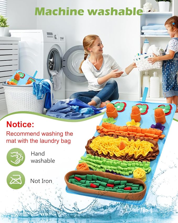 KeeKit Pet Snuffle Mat, 32"x20" Slow Feeding Mat for Dogs, Interactive Puzzle Toy for Training, Stress Relief & Mental Stimulation - Encourages Natural Foraging, Reduces Fast Eating