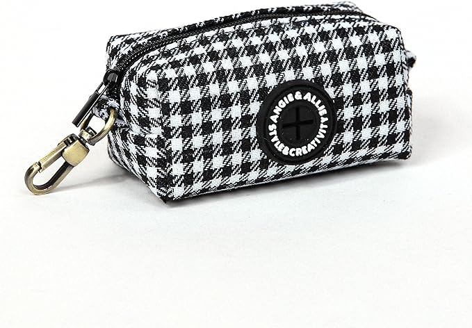 Organic Cotton Dog Poop Bag Holder for Leash Brass Hardware Waste Bag Dispenser Pet Waste Management Solution