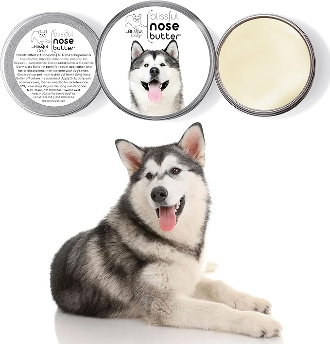 The Blissful Dog Malamute Unscented Nose Butter - Dog Nose Butter, 8 Ounce