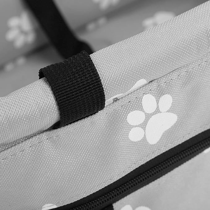 Small Dog Car Seats, Portable Puppy Dog Car Carrier, Folding Pet Car High Back Booster Seats with Adaptable Straps for Small Pets(44cm-Gray)