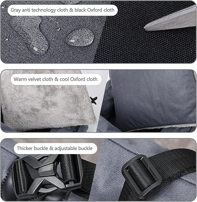 Pet Car Booster Seat, Portable Dog Car Travel Carrier Bed, Waterproof Dog Booster Seat for Car with Storage Pockets, Washable Small Dog Car Seat(Grey)