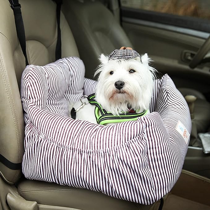 Car Seat for Dogs,Pet Booster Seat Pet Travel Car Carrier Bed, Safety Clip-On Leash & Removable Washable Cover for Cars/Suvs/Trucks for Small Dogs Cats and Any Pets Under 15 LB
