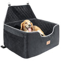 VEVOR Dog Car Seat, Waterproof Dog Booster Seat for Car with Side Handles and a Storage Pocket, Clip-On Safety Leash and PP Cotton Filling, Vehicle Bed for Small Dogs up to 25lbs, Gray