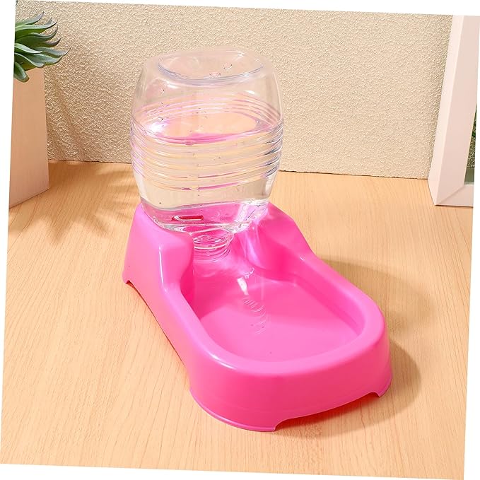 Pink Pet Water Feeder Bowl for Puppies and Dogs Spill Automatic Water Dispenser with Smooth Safe Eco Friendly Surface for Home and Pet Shops