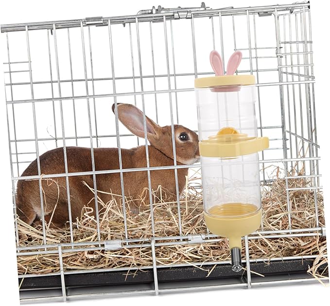 ibasenice Hanging PET Water Dispenser for Dogs and Cats 950ml No-Leak Drinking Bottle Cage Hook Automatic Water Feeder for Crates and Cages for Travel and Home Use