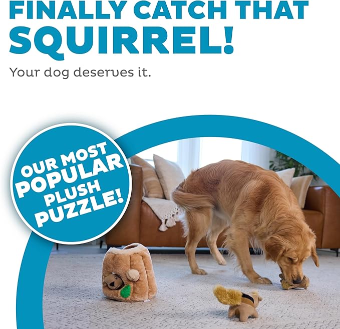 Outward Hound Hide A Squirrel Plush Dog Toy Puzzle, Large