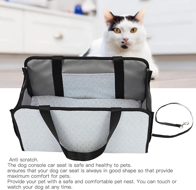 Pet Car Seat, Center Console Dog Car Seat Detachable Pet Safety Booster with Adjustable and Comfortable Pillow for Dogs Cats