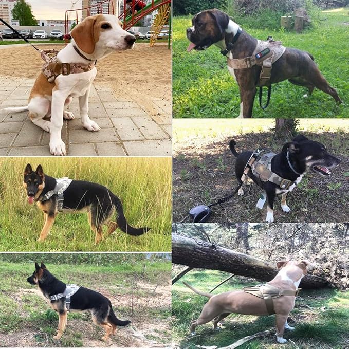 Dog harness walking adjustable nylon pet dog collar vest rubber band dog leash for small large dogs German shepherd