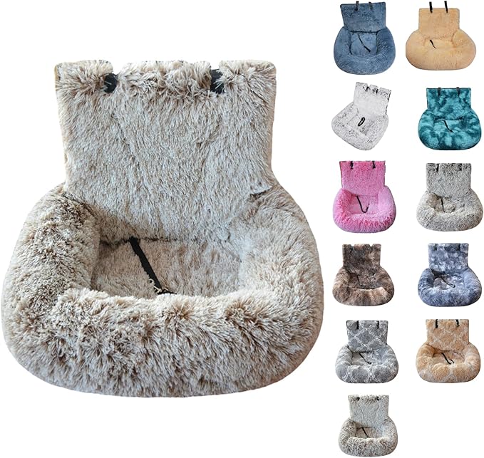 Car Dog Bed with Safety Straps, for Large&Small Dogs, Pets Bed for Travel with Thick Cushion Removable and Easy to Clean (K, m)