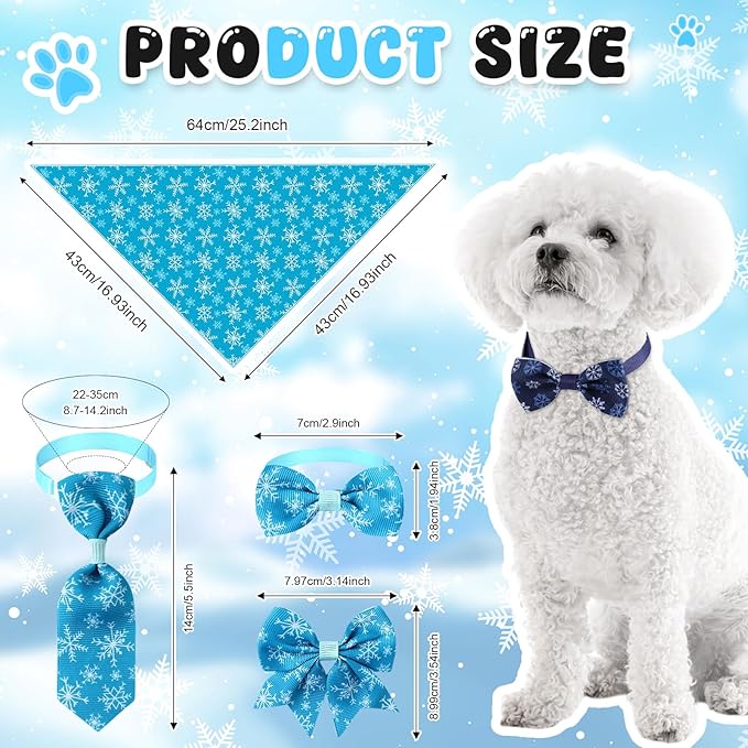 Reginary 120 Pcs Winter Dog Bandanas Bulk Dog Bows Set Bow Ties Cat Scarf Colorful Washable Triangle Pet Kerchief Cute Bib for Summer Small Medium Large Pets Grooming Accessories Costume