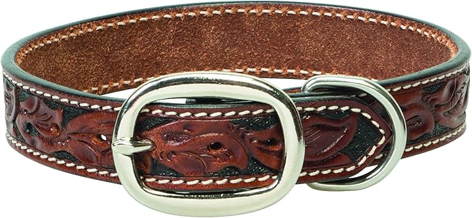 Weaver Leather Pet Carved Flower Dog Collar
