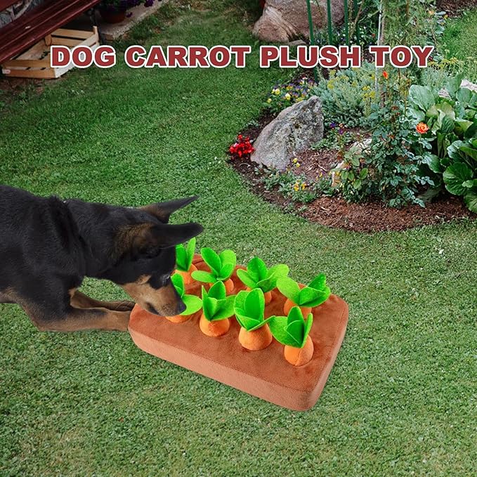 Plush Carrot Toy For Dogs | Puppy Sniffing Carrot Toy,Plush Puppy Sniffing Game,For Training Exercise Enrichment Indoor Outdoor
