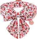 Christmas Dog Collar with Bow Tie, Cotton Christmas Bowtie Collar for Medium Girl Boy Dog, Comfortable Dog Collar Bowtie with Durable Metal Buckle, Adorable Pet Collar,XL,Neck 16-26in