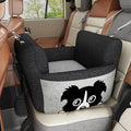 Dog Car Seat for Small Dogs,Waterproof Dog Booster Car Seat with Storage Pockets,Pet Carseat Puppy Travel Carrier Bed,Thickened Memory Foam Filling, Black & Grey