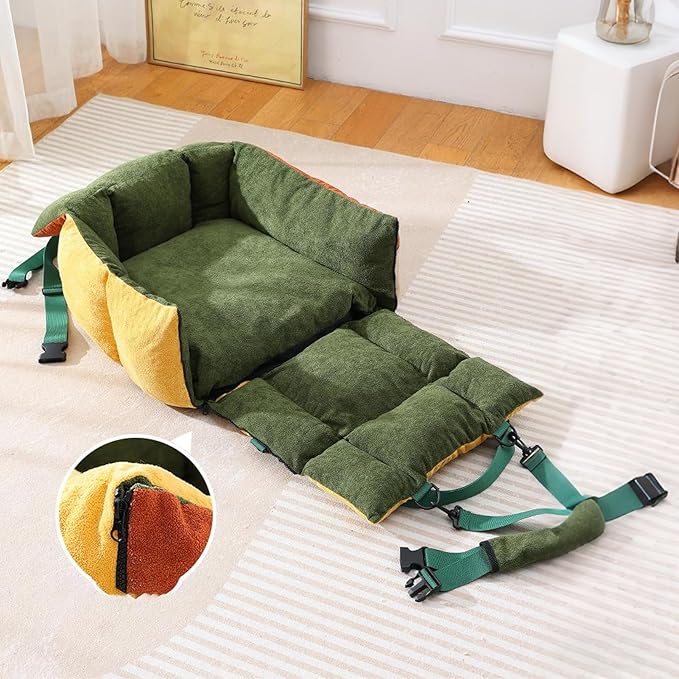 Dog Booster Car Seat - with Pockets and Seatbelt Soft 2-in-1 Pet Bed,Pet Car Seat | for Truck SUV Back Front Road Trip Daily Commute Puppy Indoor Golf Cart Outing Shopping Public