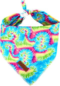 Dog Bandana - Comfortable Cotton Triangle Bid Scarf for Medium Large Dogs, Washable Pet Kerchief for Girl Boy, Tie Dye, Cute Classic