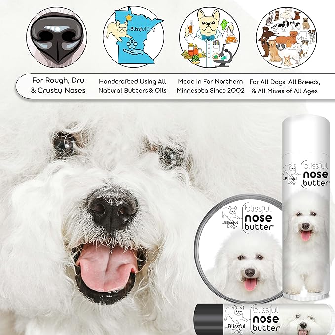 The Blissful Dog Bichon Frise Unscented Nose Butter, 2-Ounce