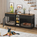 IDEALHOUSE 82" Large Dog Crate for 2 Dogs, Dog Kennel Indoor with 4 Drawers and Shelves, Double Dog Crate Furniture TV Stand, Wooden Dog Cage for Medium Large Dogs, Black