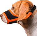 Dog Muzzle, Soft Breathable Muzzle for Small Medium Large Dogs, Air Mesh Nylon Muzzle Cover Prevent Biting Barking Chewing, Adjustable Drinkable Pet Muzzle 6 Sizes (Orange,M)