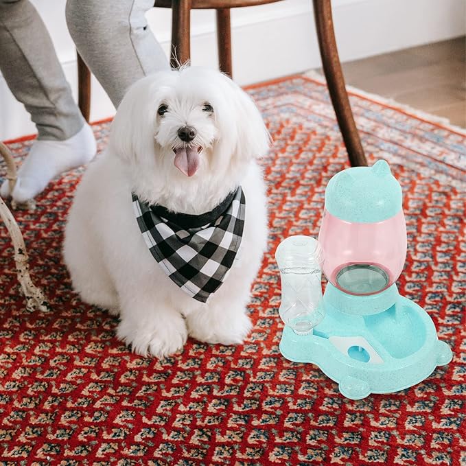 1pc Automatic Dog Water Dispenser and Food Feeder Bowl Pet Water Bowl for Dogs and Cats -Spill Design Easy to High-Density Material for Feeding and Hydration