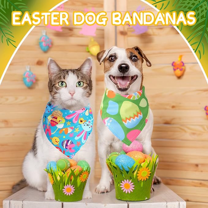 Kigeli 120 Pcs Holiday Dog Bandanas Bulk Valentine's Day Bandana for Dogs St. Patrick's Day Easter Holiday Puppy Scarf Set Triangle Pet Bibs for Small Medium Large Puppy Cats（25.6 x 17.7 x 17.7 in