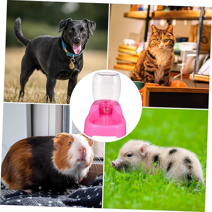 Pink Pet Water Feeder Bowl for Dogs and Puppies Safe Environmental Material Stable Non Tip Design Convenient Automatic Water Supply for Home and Pet Shops