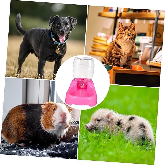 ERINGOGO Pink Dog Water Feeder Bowl Smooth Surface Non Spill Design Automatic Pet Drinking Tool for Puppies and Dogs at Home Pet Shops