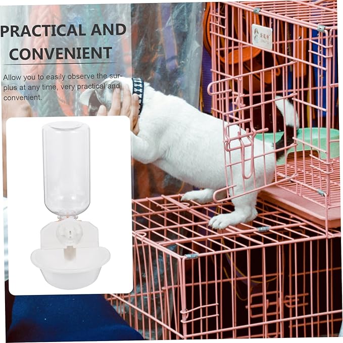 Automatic Pet Water Feeder Hanging Cage Drinking Tool for Cats Dogs Pigeons Unique Design Smooth Surface Environmentally Friendly Material White