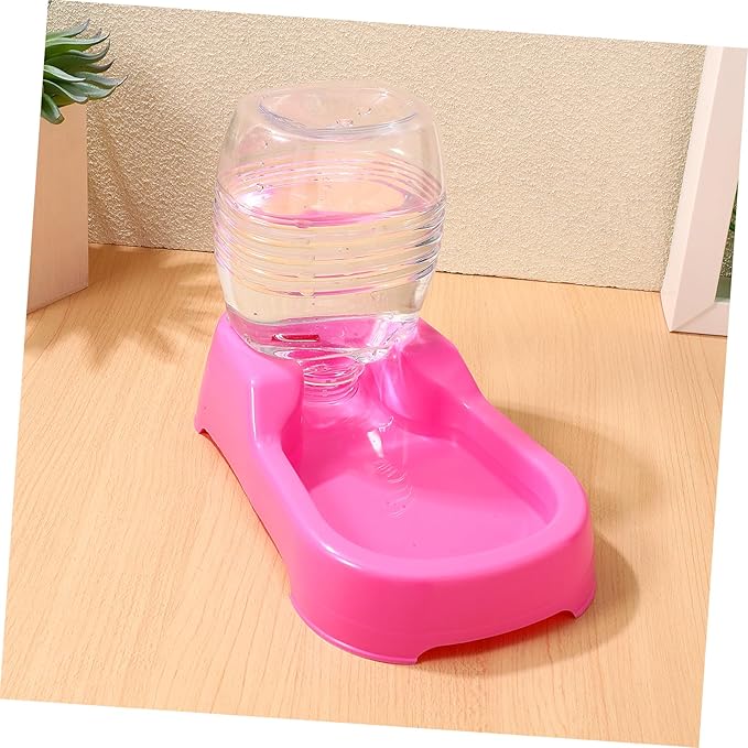 Totority Pet Water Feeder Bowl for Dogs and Puppies Non Tip Design with Smooth Surface Safe Environmentally Friendly Material Practical Automatic Water Dispenser for Home and Pet Shops Pink