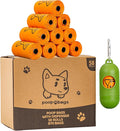 Scented Dog Poop Bags With Dispenser, Strong and Leak-proof Waste Bags for Pets, 870 Count (58 Packs of 15), 13 Inch x 9 Inch (Orange)