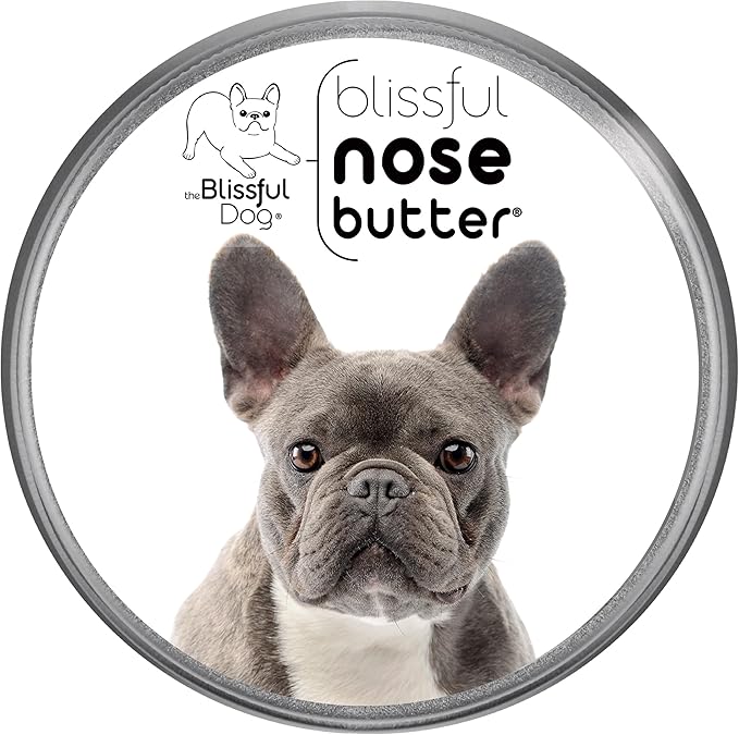 The Blissful Dog Blue French Bulldog Nose Butter, Versatile Dog Nose Balm for Dry Nose, Handcrafted Nose Moisturizer, Easy-to-Apply Dog Essentials, Unscented, 8 oz.