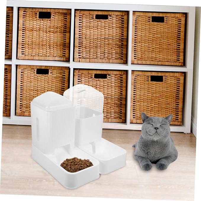 YARNOW 1set Automatic Cat Feeder Dispenser Water Bowl Convenient for Cats and Dogs Pet Food and Water Holder Saving Feeding for Home Use