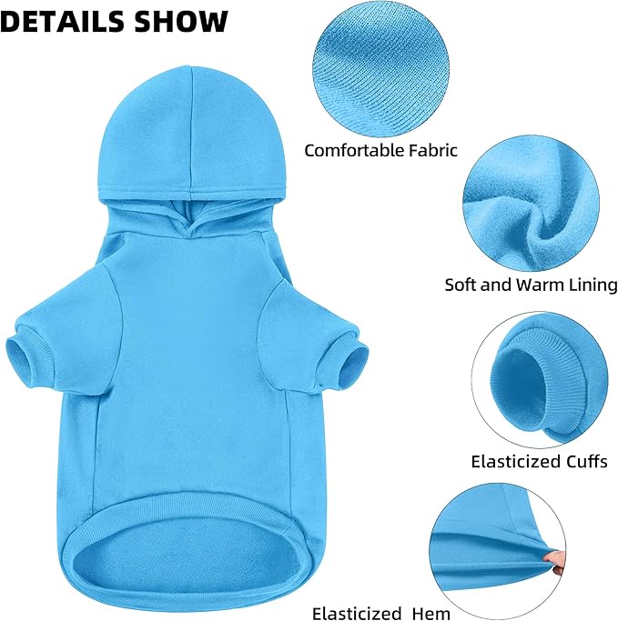 GreenJoy Dog Sweater Dog Hoodie Cold Weather Dog Coat Hooded Sweatshirt for Puppies,Cats, Small Medium Large Dogs (Blue(I Love My Dad), XX-Large)