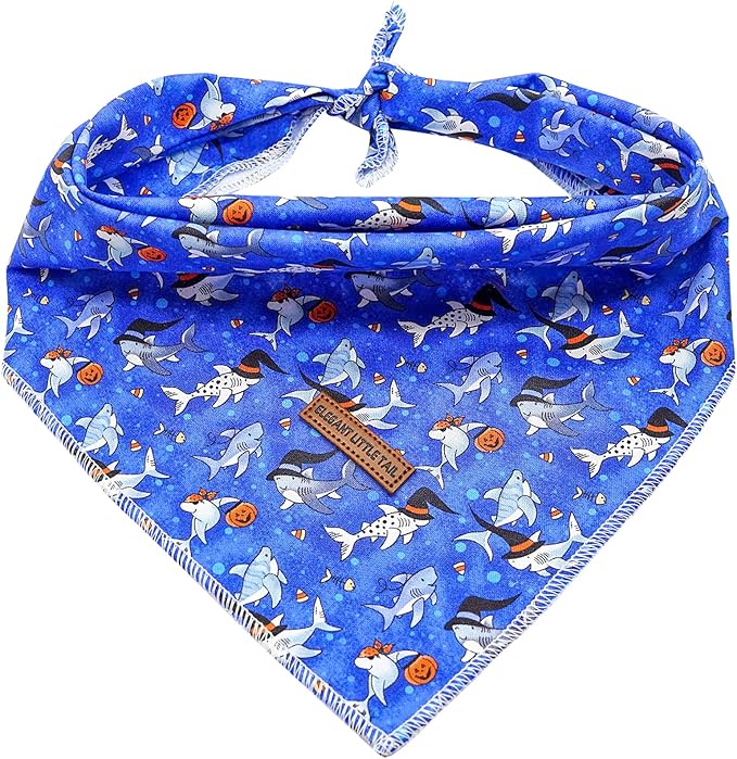 Elegant little tail Fall Dog Bandana, 1PC Girl Boy Dog Bandanas Halloween Bib Scarf Soft Washable Square Dog Scarf Adjustable Dog Kerchief for Small Medium Large Dogs