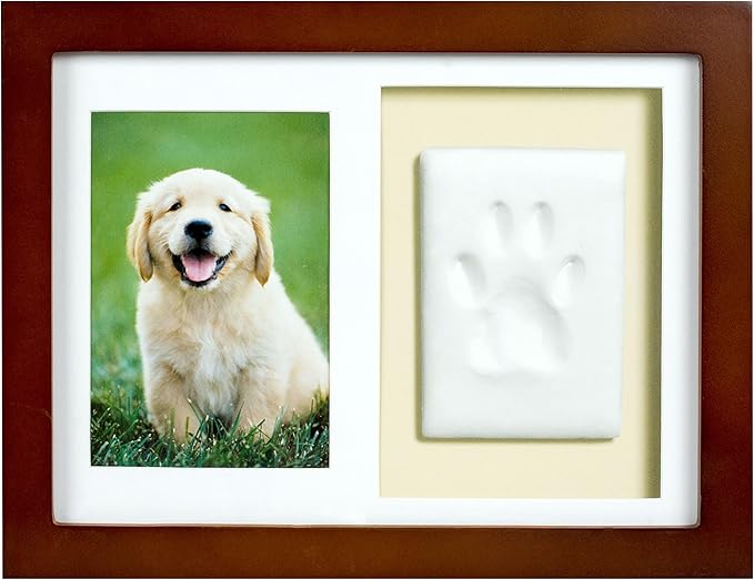 Tiny Ideas Paw Print Keepsake Impression Kit, No Mess Pet Clay Paw Print Mold for Dog and Cat, Ideal Personalized Gift or Memorial Frame for Pet Parents