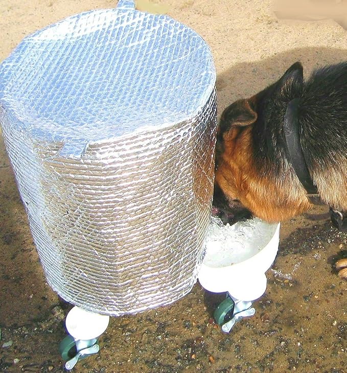 Automatic Dog Waterer 5.0 Gallons with a Chiller (Thermal) Cover to Help Keep The Water Cool. Used by Dog daycares This May be The Last Automatic Water Bowl That You Will Ever Buy.