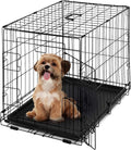 CAPHAUS Foldable Dog Crate Wire Metal Dog Kennel w/Leak-Proof Pan & Protecting Feet & Divider Panel, Single or Double Door, Small, Medium & Large Indoor Wire Cage, 24” w/Single Door