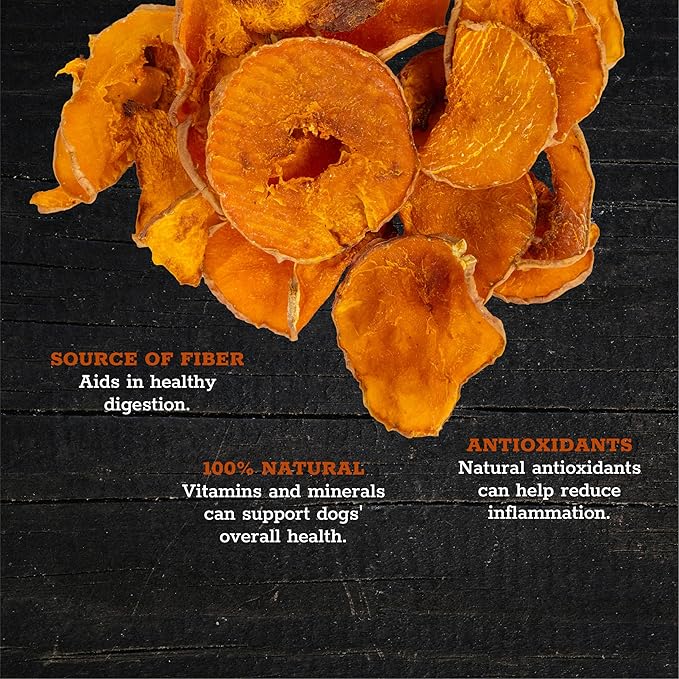 Wholesome Pride Pumpkin Slices Dog Treats – Limited Ingredient, Dehydrated, All Natural, 10 oz