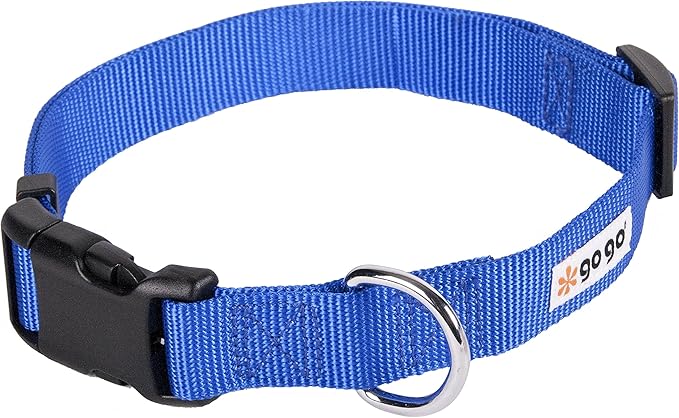 GOGO Pet Products Comfy Nylon 5/8-Inch Adjustable Pet Collar, Small, Blue