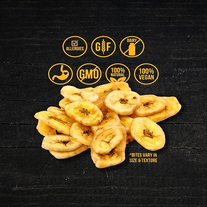 Wholesome Pride Banana Bites Dog Treats – 2-Ingredient Banana Chips for Dogs, Grain-Free, Banana & Coconut Oil, 16 oz